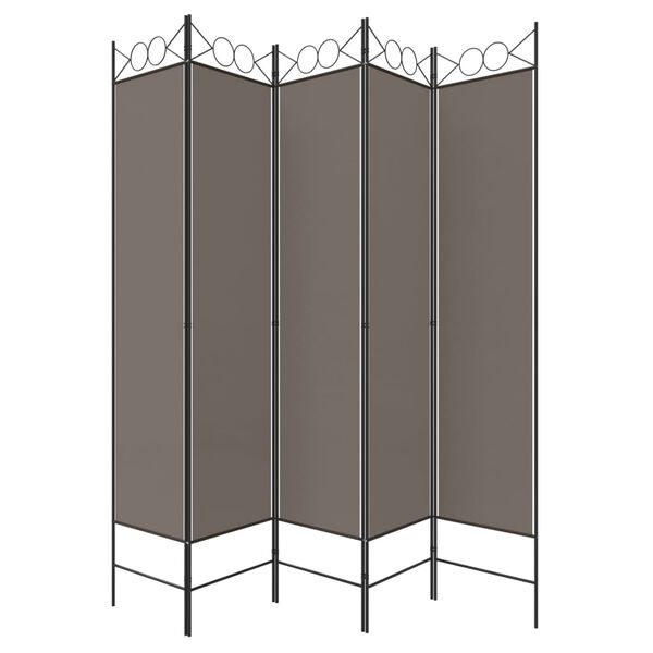 vidaXL 5-Panel Room Divider Anthracite 200x200 cm Fabric