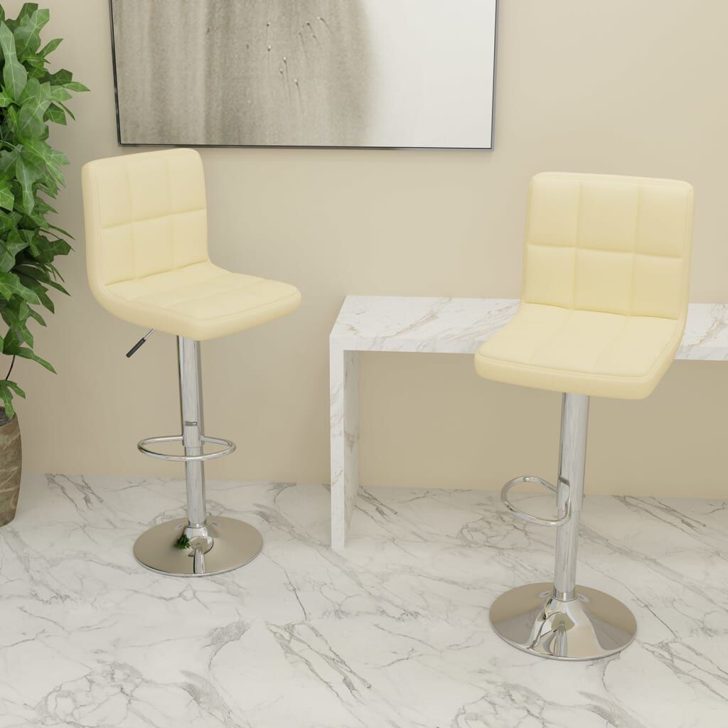 vidaXL Bar Stools 2 pcs Cream Fabric