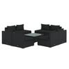 vidaXL 9 Piece Garden Lounge Set with Cushions Poly Rattan Black