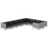 vidaXL 9 Piece Garden Lounge Set with Cushions Poly Rattan Dark Grey