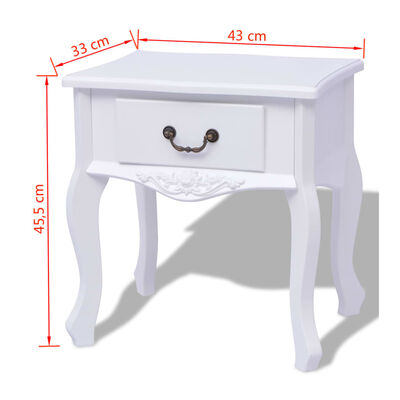 vidaXL Bedside Cabinet MDF White,  vidaXL Bedside Cabinet MDF White