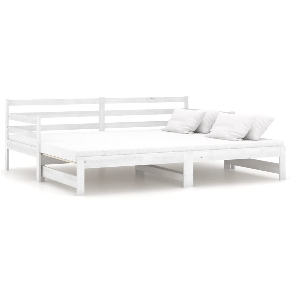 vidaXL Pull-out Day Bed without Mattress White 2x(90x200)cm