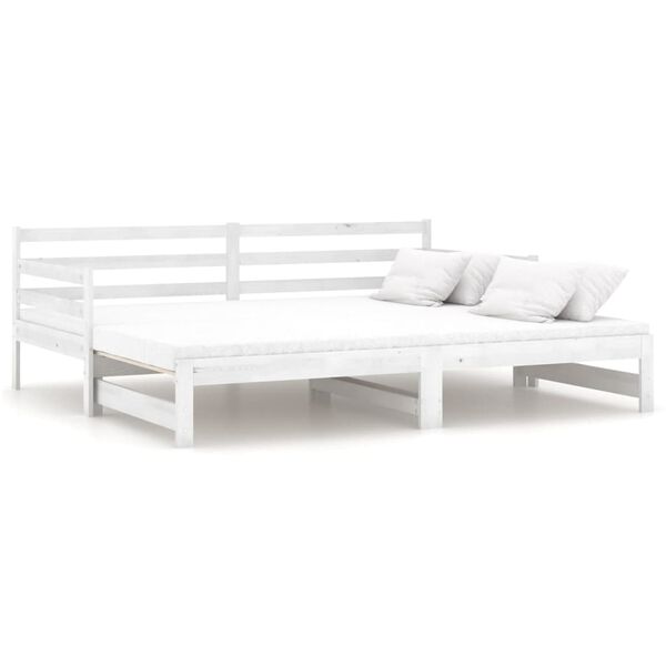 vidaXL Pull-out Day Bed without Mattress White 2x(90x200)cm