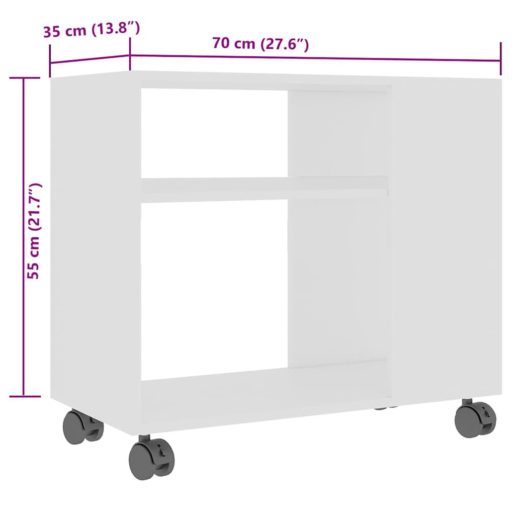 vidaXL Side Table White 70x35x55 cm Engineered Wood