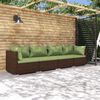 vidaXL 4 Piece Garden Lounge Set with Cushions Poly Rattan Brown