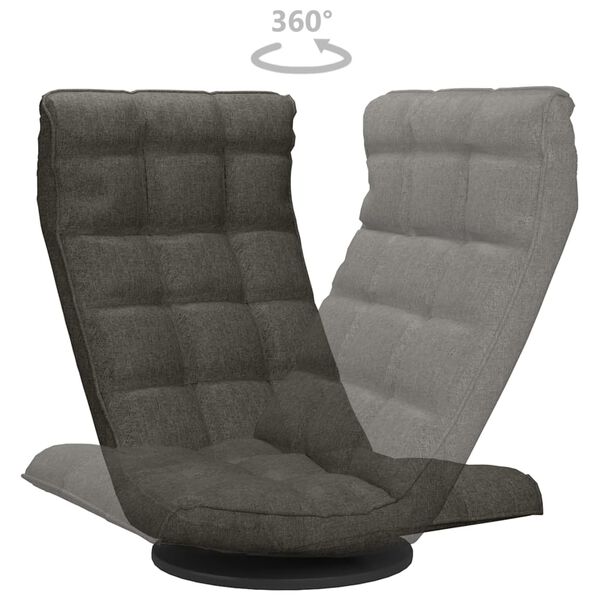 vidaXL Swivel Floor Chair Dark Grey Fabric