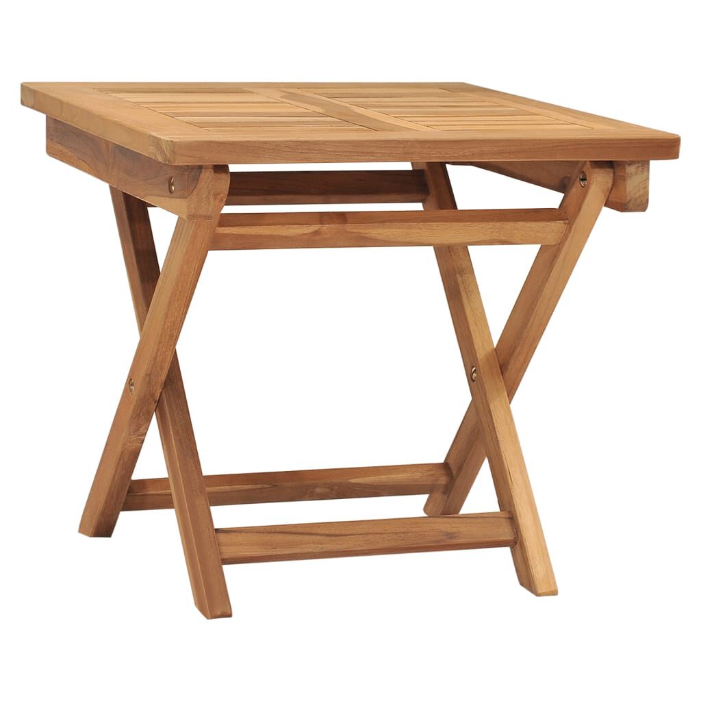 vidaXL Sun Lounger with Table Solid Teak Wood