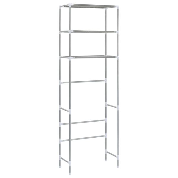 vidaXL 3-Tier Storage Rack over Toilet Silver 53x28x169 cm