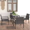 vidaXL 5 Piece Garden Dining Set Poly Rattan Grey