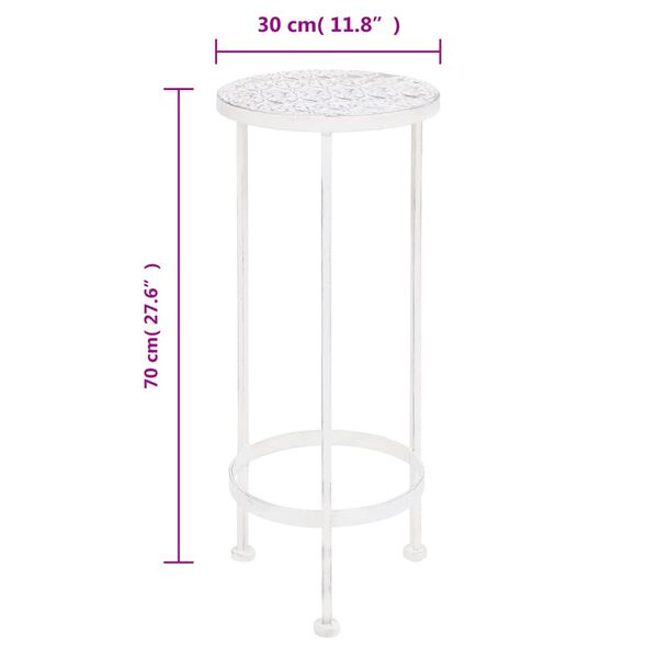 vidaXL Plant Stand Set 3 Pieces Vintage Style Metal Antique White