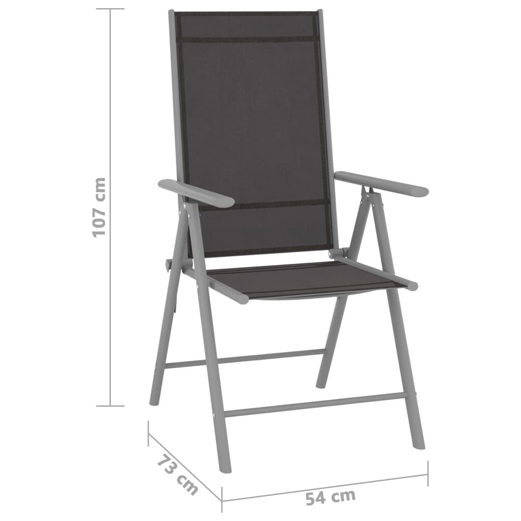vidaXL 5 Piece Garden Dining Set Aluminium and Textilene Silver