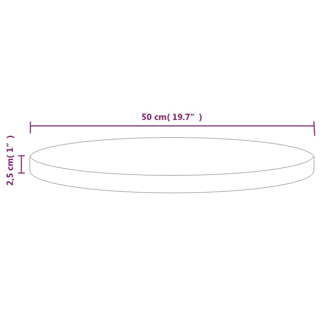 vidaXL Table Top Ø50x2.5 cm Solid Wood Pine
