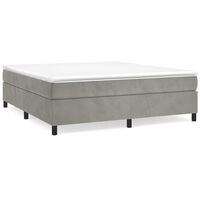vidaXL Bed Frame without Mattress Light Grey 180x200 cm Super King Velvet