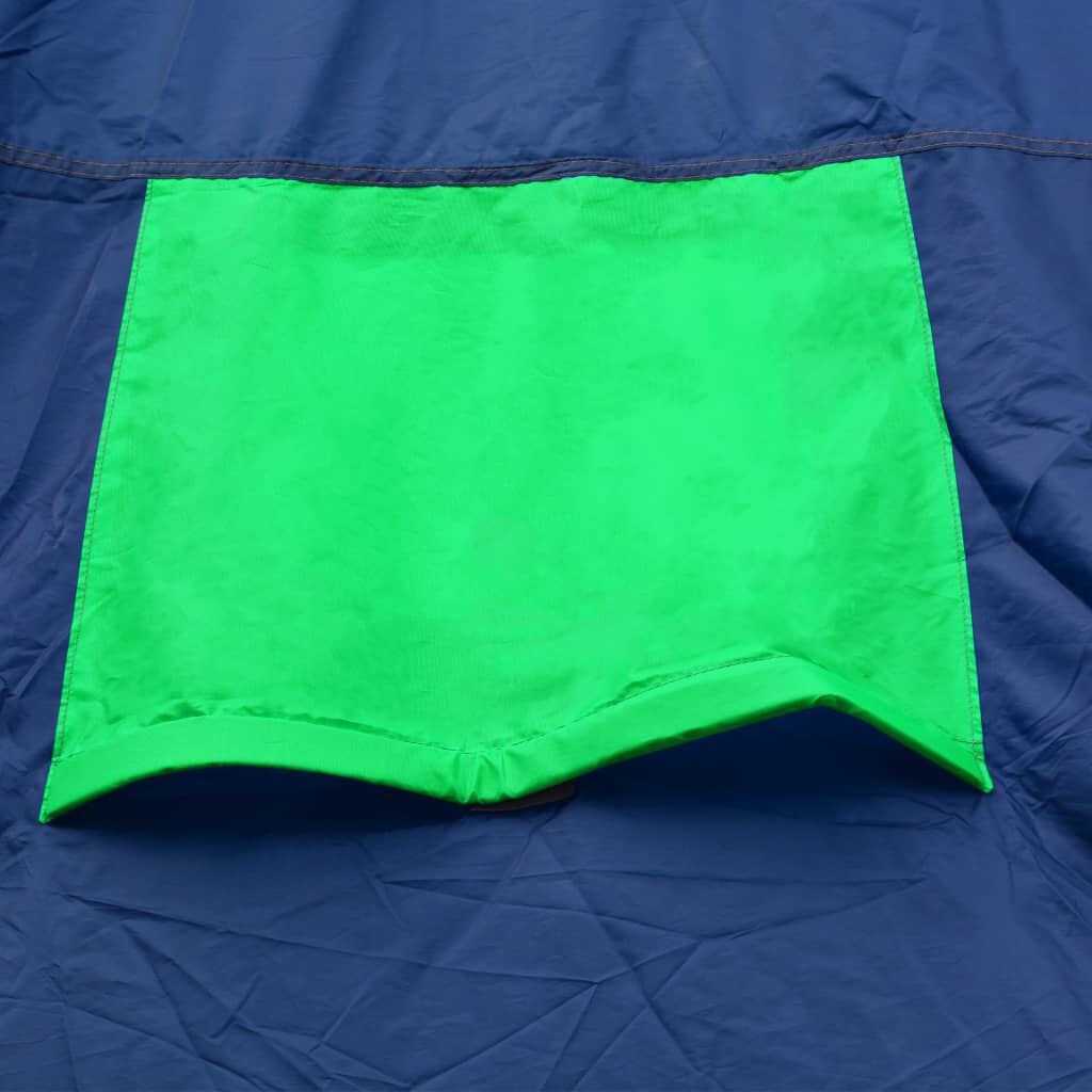 vidaXL Camping Tent Polyester 9 Persons Blue-green
