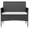 vidaXL 8 Piece Garden Lounge Set with Cushions Poly Rattan Black