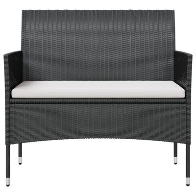 vidaXL 8 Piece Garden Lounge Set with Cushions Poly Rattan Black, black and white vidaXL 8 Piece Garden Lounge Set with Cushions Poly Rattan Black