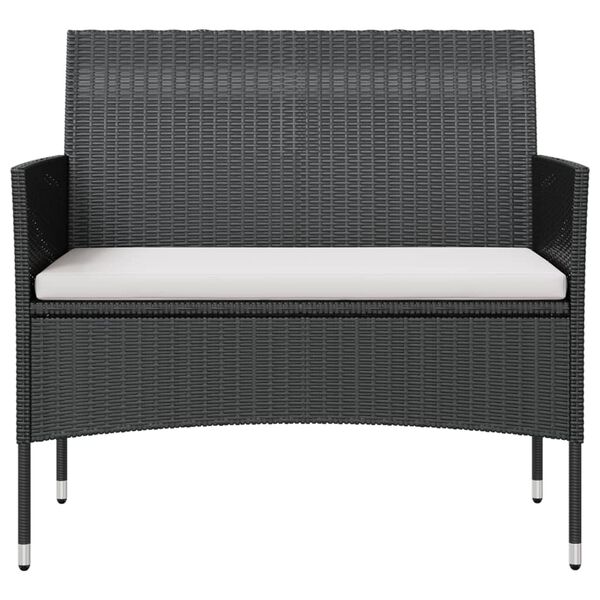 vidaXL 8 Piece Garden Lounge Set with Cushions Poly Rattan Black
