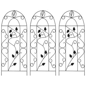 vidaXL Plant Climbing Racks 3 pcs Black 40x100 cm Iron