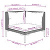 vidaXL 6 Piece Garden Lounge Set with Cushions Poly Rattan Dark Grey