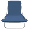 vidaXL Folding Sun Loungers 2 pcs Steel and Fabric Blue