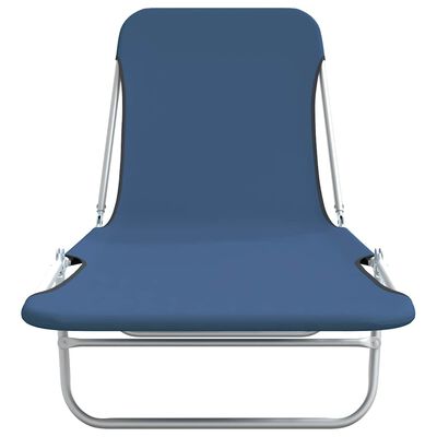 vidaXL Folding Sun Loungers 2 pcs Steel and Fabric Blue, dark blue vidaXL Folding Sun Loungers 2 pcs Steel and Fabric Blue