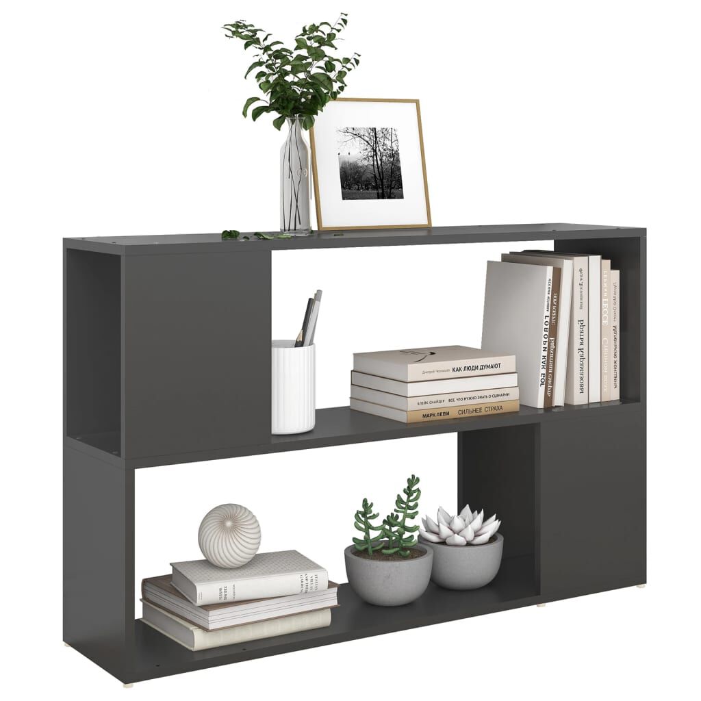 vidaXL Book Cabinet Grey 100x24x63 cm Engineered Wood