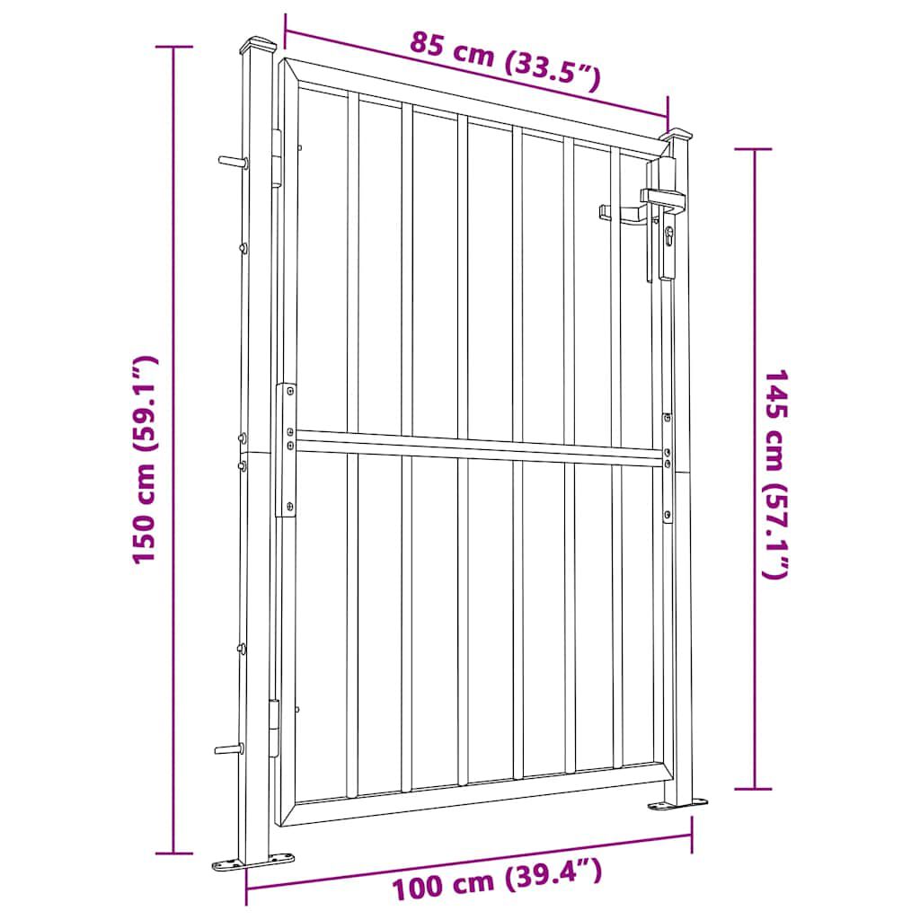 vidaXL Garden Gate 100x150 cm Stainless Steel