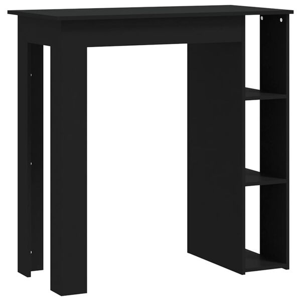 vidaXL Bar Table with Shelf Black 102x50x103.5 cm Engineered Wood