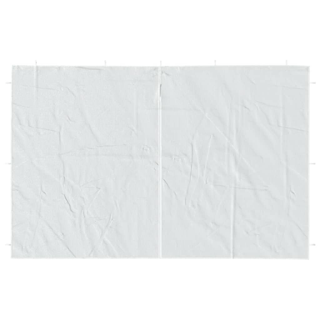vidaXL Party Tent Sidewall 2 pcs with Zipper PE White