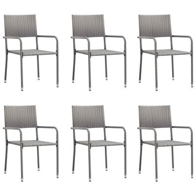 vidaXL 7 Piece Garden Dining Set Poly Rattan Anthracite & Grey, anthracite vidaXL 7 Piece Garden Dining Set Poly Rattan Anthracite & Grey