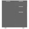 vidaXL Sideboard High Gloss Grey 71x35x80 cm Engineered Wood