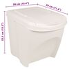 vidaXL Stackable Garbage Bin Boxes 3 pcs White 75 L Polypropylene