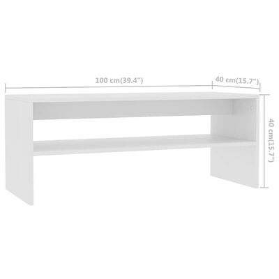 vidaXL Coffee Table White 100x40x40 cm Engineered Wood, white vidaXL Coffee Table White 100x40x40 cm Engineered Wood