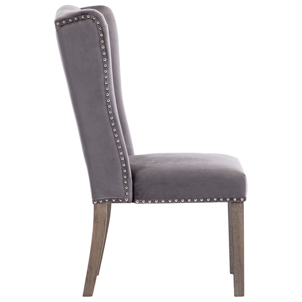 vidaXL Dining Chairs 2 pcs Grey Velvet