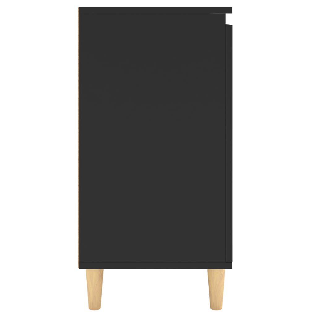 vidaXL Sideboard with Solid Wood Legs Black 60x35x70 cm Engineered Wood