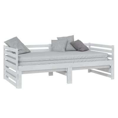 vidaXL Pull-out Day Bed without Mattress White 2x(90x200) cm