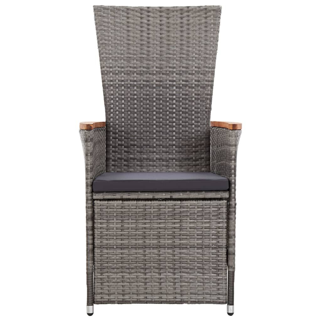 vidaXL 9 Piece Garden Dining Set with Cushions Grey
