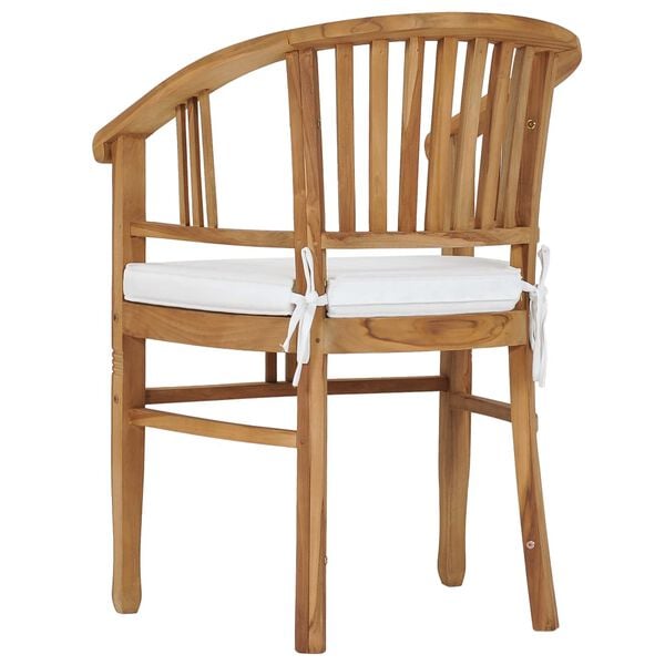 vidaXL Garden Chairs with Cushions 2 pcs Solid Teak Wood
