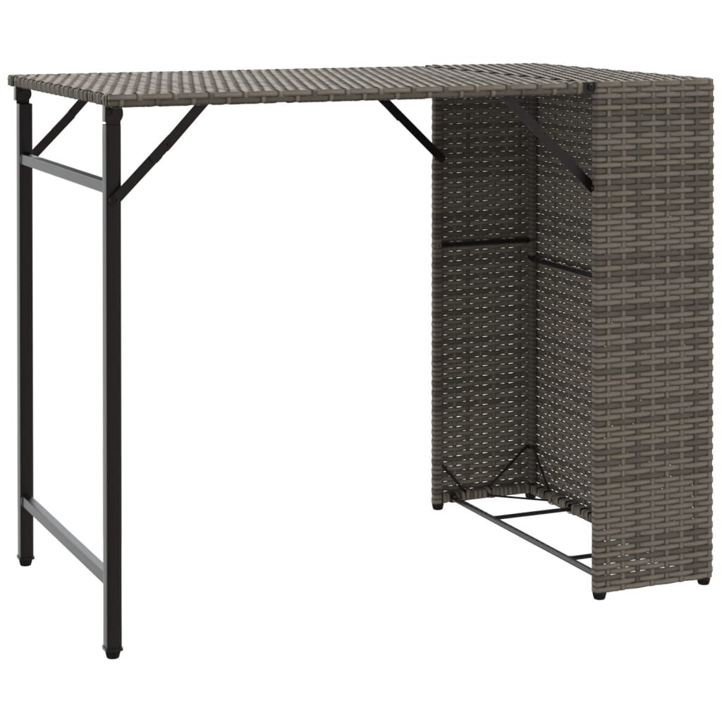 vidaXL 5 Piece Garden Dining Set Foldable Grey Poly Rattan