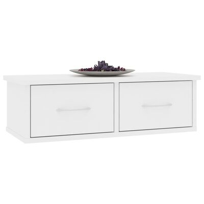 vidaXL Wall-mounted Drawer Shelf White 60x26x18.5 cm Engineered Wood, white vidaXL Wall-mounted Drawer Shelf White 60x26x18.5 cm Engineered Wood