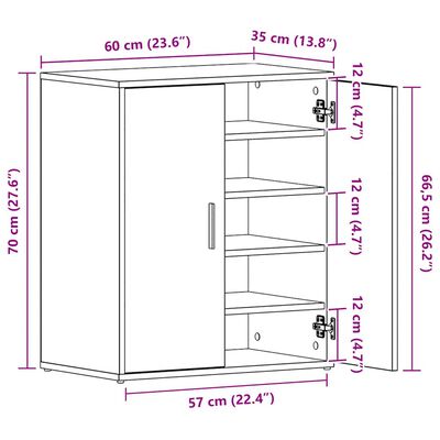 vidaXL Shoe Cabinet Black 60x35x70 cm Engineered Wood, black vidaXL Shoe Cabinet Black 60x35x70 cm Engineered Wood