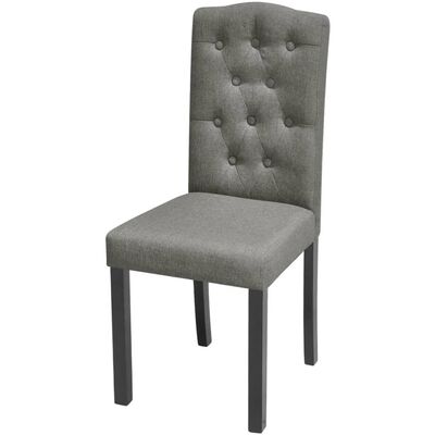 vidaXL Dining Chairs 2 pcs Grey Fabric, grey vidaXL Dining Chairs 2 pcs Grey Fabric