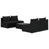 vidaXL 5 Piece Garden Lounge Set with Cushions Poly Rattan Black