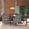 vidaXL 5 Piece Garden Dining Set with Cushions Poly Rattan Grey