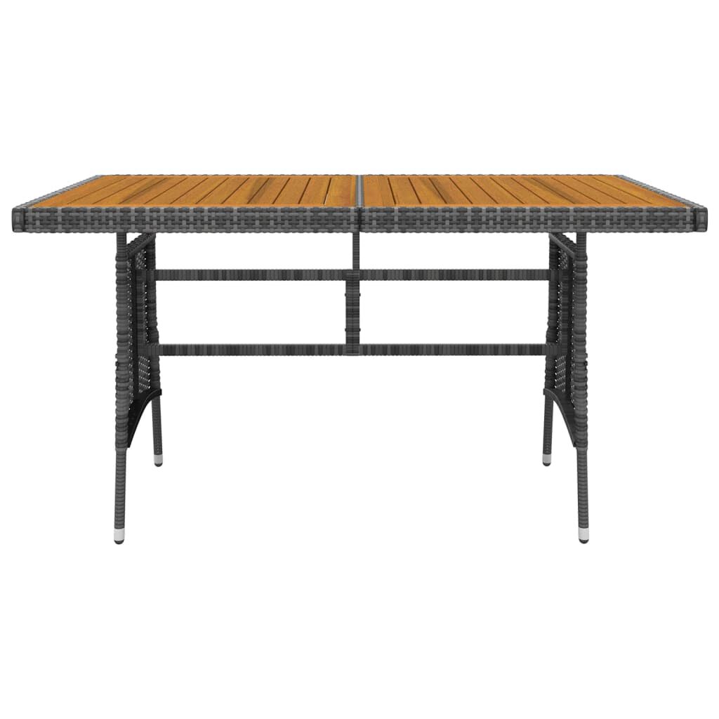 vidaXL 7 Piece Outdoor Dining Set Poly Rattan Grey
