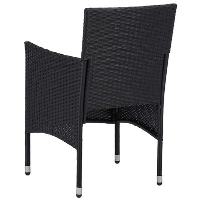 vidaXL Garden Dining Chairs 2pcs Poly Rattan Black, black vidaXL Garden Dining Chairs 2pcs Poly Rattan Black