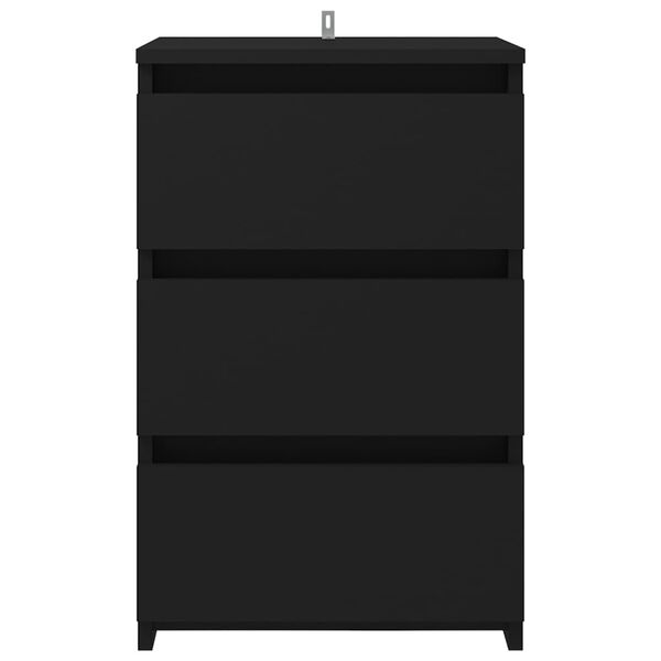 vidaXL Bed Cabinet Black 40x35x62.5 cm Engineered Wood