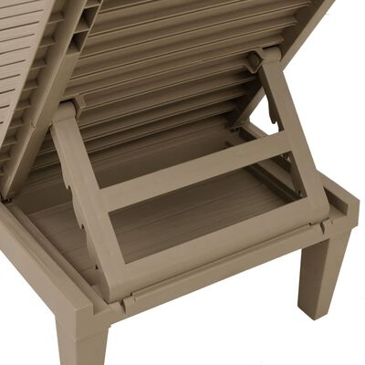 vidaXL Sun Lounger Light Brown 155x58x83 cm Polypropylene, light brown vidaXL Sun Lounger Light Brown 155x58x83 cm Polypropylene