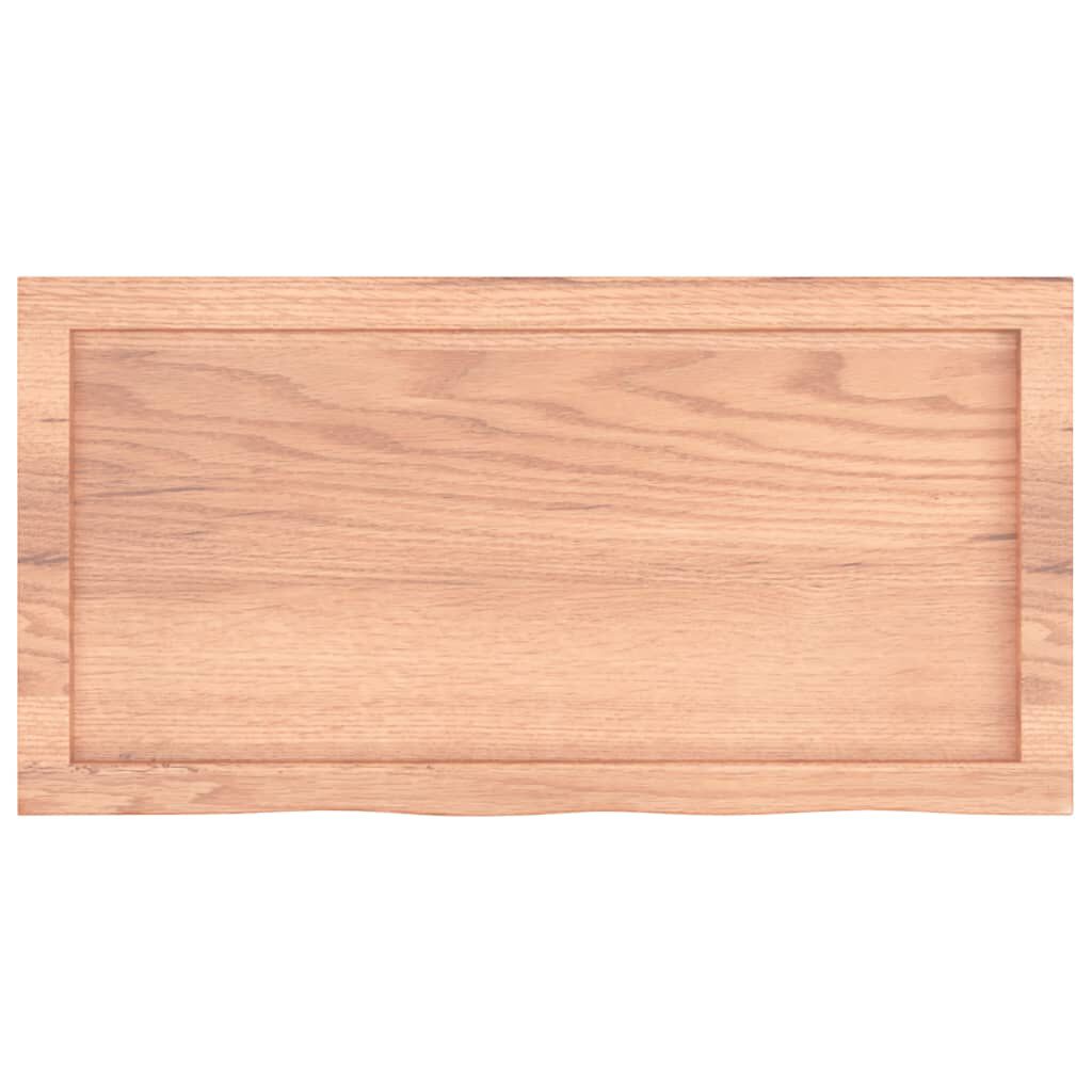 vidaXL Wall Shelf Light Brown 80x40x(2-4) cm Treated Solid Wood Oak