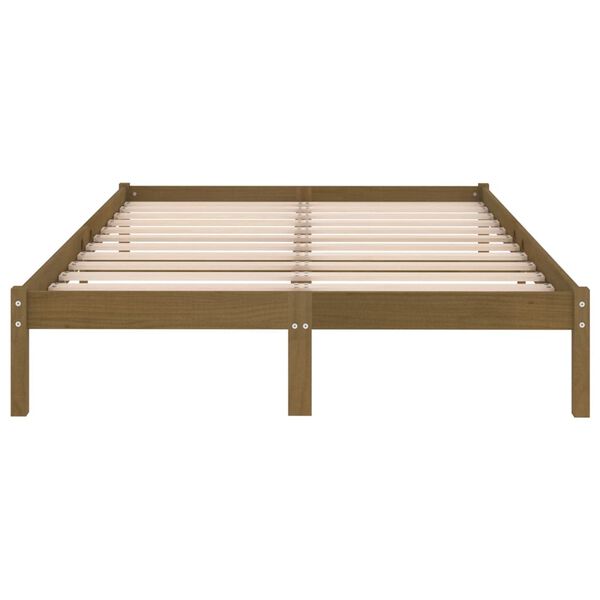 vidaXL Bed Frame without Mattress Honey Brown Solid Wood 140x200 cm